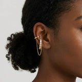 CZ Zircon Tassel Chain Ear Clip
