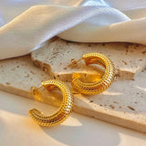 Thick Textured Geometric Circle Hoops