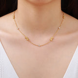 Gold Bow Station Choker Necklace