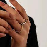 Gold Linked Stackable CZ Ring