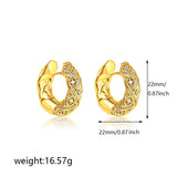 Shiny Zircon Inlay Circle Hoop Earrings