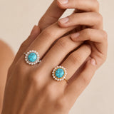 Pearl & Turquoise Round Ring