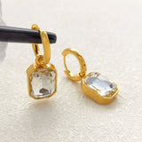 Square Crystal Zirconia Hoop Earrings