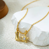 Cowboy Boot Star Pendant Necklace