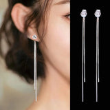 Black Tassel Drop Earrings