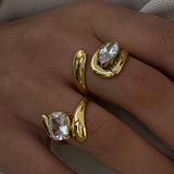 Waterdrop Zircon Open Statement Ring