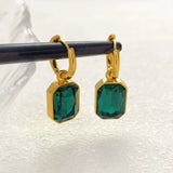 Square Crystal Zirconia Hoop Earrings