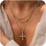 Layered Zircon Crystal Cross Choker