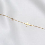 Dainty Sideways Cross Choker