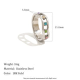 Double Layer Colorful Zircon Ring