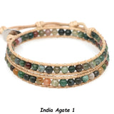 Azure Lapis Leather Wrap Bracelet