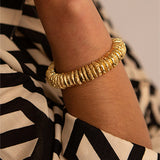 Vintage Lava Texture Gold Cuff