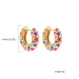 Enamel Circle Huggie Earrings
