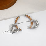 Irregular Two-Tone Geometric Stud Earrings