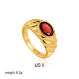 Oval Natural Stone Waterproof Ring