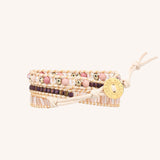 Rose Quartz Three Wrap Bracelet