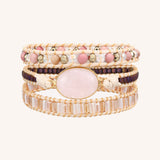 Rose Quartz Three Wrap Bracelet