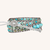 Blue Emperor Stone Three Wrap Bracelet