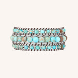 Blue Emperor Stone Three Wrap Bracelet