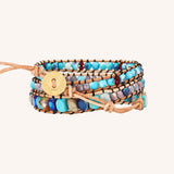 Turquoise and Howlite Three Wrap Bracelet