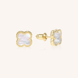 Mother Of Pearl Clover Earrings
