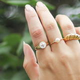 White North Star Signet Ring