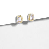 Claire Emerald Cut Moissanite Gold Vermeil Earrings