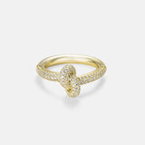 Knotted Moissanite Pavé Gold Vermeil Ring