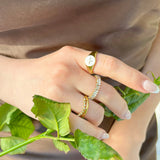 White North Star Signet Ring